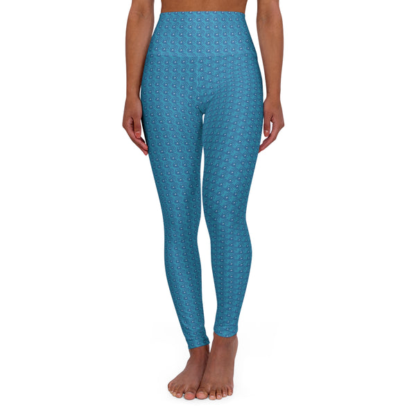 Lucky High Waisted Yoga Leggings (Teal)