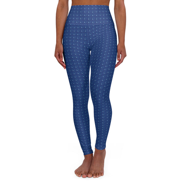 Lucky High Waisted Yoga Leggings (Blue)