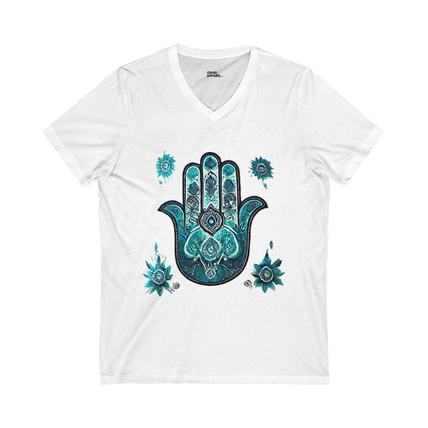 Blue Hamsa V-Neck Tee