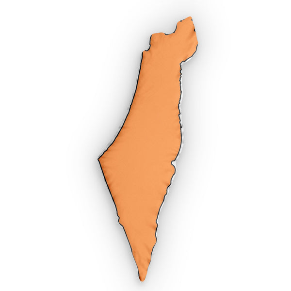 Orange Map of Israel Pillow